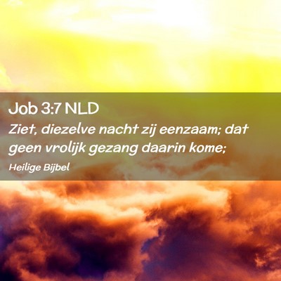 Picture 02 - Job 3:7 NLD - Ziet, diezelve nacht zij eenzaam; dat geen - Bible Verse Picture