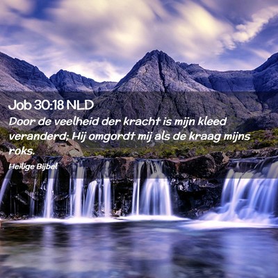 Picture 02 - Job 30:18 NLD - Door de veelheid der kracht is mijn kleed - Bible Verse Picture