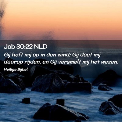 Picture 02 - Job 30:22 NLD - Gij heft mij op in den wind; Gij doet mij daarop - Bible Verse Picture