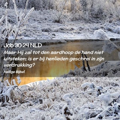 Picture 02 - Job 30:24 NLD - Maar Hij zal tot den aardhoop de hand niet - Bible Verse Picture
