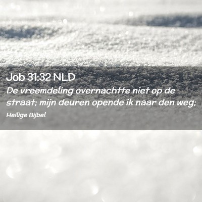 Picture 02 - Job 31:32 NLD - De vreemdeling overnachtte niet op de straat; - Bible Verse Picture