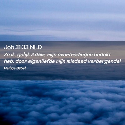 Picture 02 - Job 31:33 NLD - Zo ik, gelijk Adam, mijn overtredingen bedekt - Bible Verse Picture