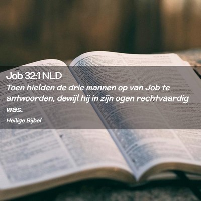 Picture 02 - Job 32:1 NLD - Toen hielden de drie mannen op van Job te - Bible Verse Picture