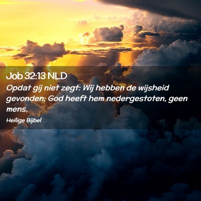 Picture 02 - Job 32:13 NLD - Opdat gij niet zegt: Wij hebben de wijsheid - Bible Verse Picture