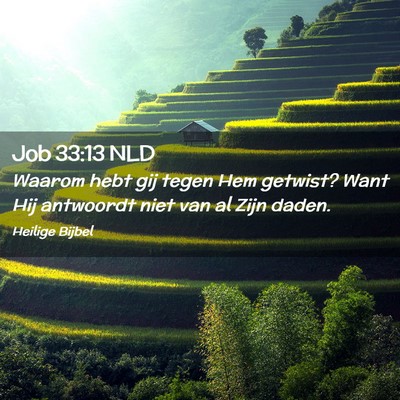 Picture 02 - Job 33:13 NLD - Waarom hebt gij tegen Hem getwist? Want Hij - Bible Verse Picture