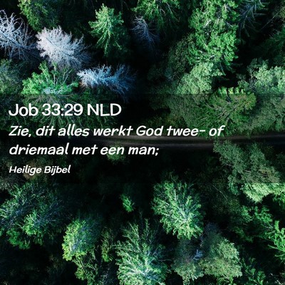 Picture 02 - Job 33:29 NLD - Zie, dit alles werkt God twee- of driemaal met - Bible Verse Picture