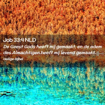 Picture 02 - Job 33:4 NLD - De Geest Gods heeft mij gemaakt, en de adem des - Bible Verse Picture