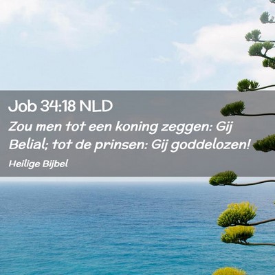 Picture 02 - Job 34:18 NLD - Zou men tot een koning zeggen: Gij Belial; tot de - Bible Verse Picture