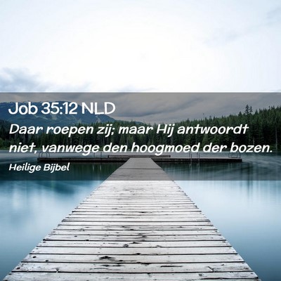 Picture 02 - Job 35:12 NLD - Daar roepen zij; maar Hij antwoordt niet, vanwege - Bible Verse Picture