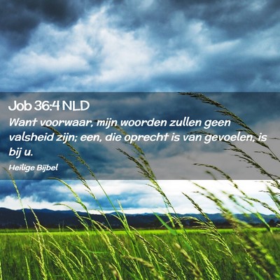 Picture 02 - Job 36:4 NLD - Want voorwaar, mijn woorden zullen geen valsheid - Bible Verse Picture