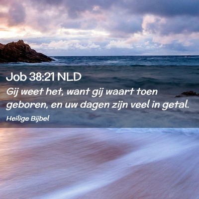 Picture 02 - Job 38:21 NLD - Gij weet het, want gij waart toen geboren, en uw - Bible Verse Picture