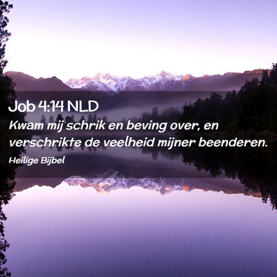 Picture 02 - Job 4:14 NLD - Kwam mij schrik en beving over, en verschrikte de - Bible Verse Picture