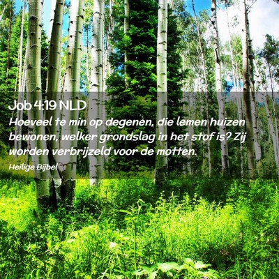Picture 02 - Job 4:19 NLD - Hoeveel te min op degenen, die lemen huizen - Bible Verse Picture