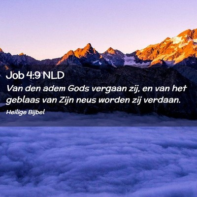 Picture 02 - Job 4:9 NLD - Van den adem Gods vergaan zij, en van het geblaas - Bible Verse Picture
