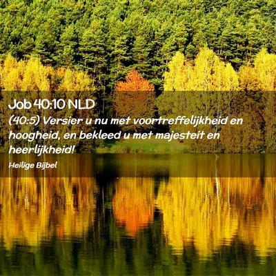Picture 02 - Job 40:10 NLD - (40:5) Versier u nu met voortreffelijkheid en - Bible Verse Picture