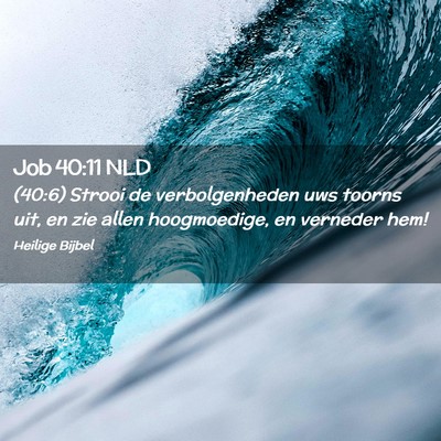 Picture 02 - Job 40:11 NLD - (40:6) Strooi de verbolgenheden uws toorns uit, - Bible Verse Picture