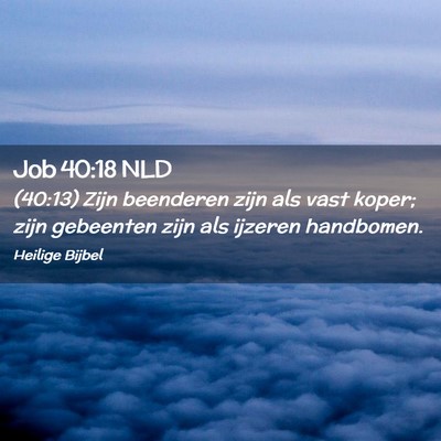 Picture 02 - Job 40:18 NLD - (40:13) Zijn beenderen zijn als vast koper; zijn - Bible Verse Picture