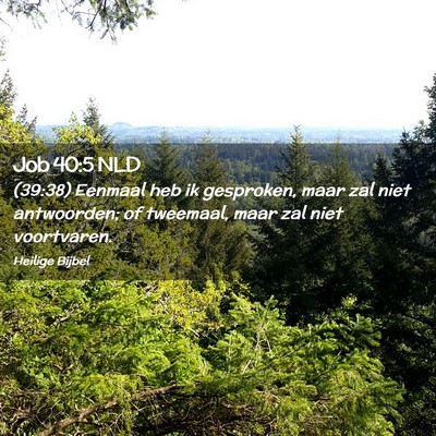 Picture 02 - Job 40:5 NLD - (39:38) Eenmaal heb ik gesproken, maar zal niet - Bible Verse Picture