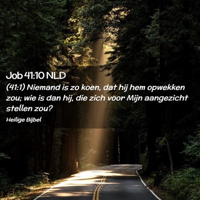 Picture 02 - Job 41:10 NLD - (41:1) Niemand is zo koen, dat hij hem opwekken - Bible Verse Picture