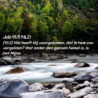 Picture 02 - Job 41:11 NLD - (41:2) Wie heeft Mij voorgekomen, dat Ik hem zou - Bible Verse Picture