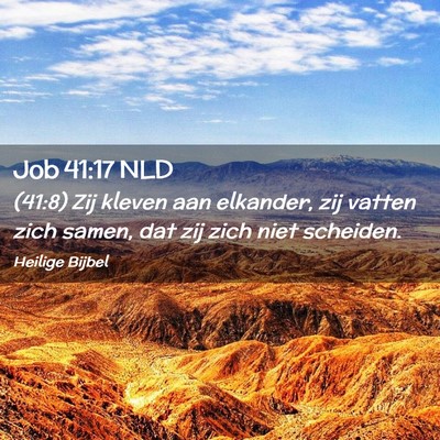Picture 02 - Job 41:17 NLD - (41:8) Zij kleven aan elkander, zij vatten zich - Bible Verse Picture