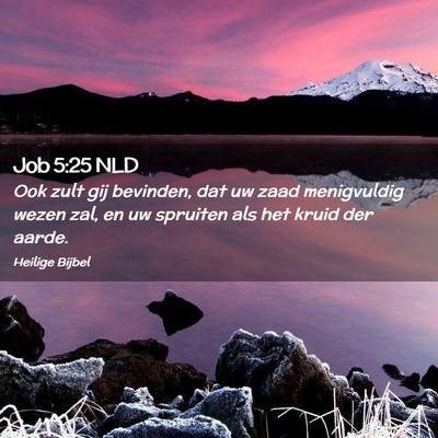 Picture 02 - Job 5:25 NLD - Ook zult gij bevinden, dat uw zaad menigvuldig - Bible Verse Picture
