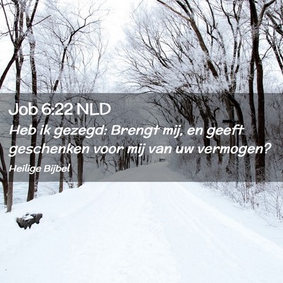Picture 02 - Job 6:22 NLD - Heb ik gezegd: Brengt mij, en geeft geschenken - Bible Verse Picture