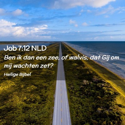 Picture 02 - Job 7:12 NLD - Ben ik dan een zee, of walvis, dat Gij om mij - Bible Verse Picture