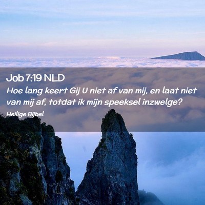 Picture 02 - Job 7:19 NLD - Hoe lang keert Gij U niet af van mij, en laat - Bible Verse Picture