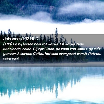 Picture 02 - Johannes 1:42 NLD - (1:43) En hij leidde hem tot Jezus. En Jezus, hem - Bible Verse Picture