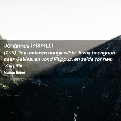 Picture 02 - Johannes 1:43 NLD - (1:44) Des anderen daags wilde Jezus heengaan - Bible Verse Picture