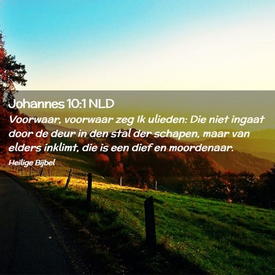 Picture 02 - Johannes 10:1 NLD - Voorwaar, voorwaar zeg Ik ulieden: Die niet - Bible Verse Picture