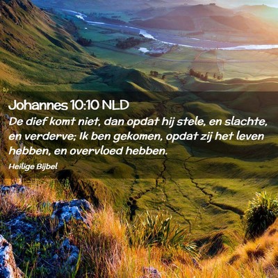 Picture 02 - Johannes 10:10 NLD - De dief komt niet, dan opdat hij stele, en - Bible Verse Picture