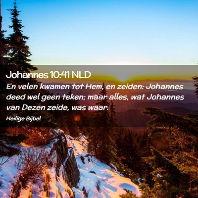 Picture 02 - Johannes 10:41 NLD - En velen kwamen tot Hem, en zeiden: Johannes deed - Bible Verse Picture