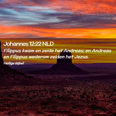 Picture 02 - Johannes 12:22 NLD - Filippus kwam en zeide het Andreas; en Andreas en - Bible Verse Picture