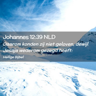 Picture 02 - Johannes 12:39 NLD - Daarom konden zij niet geloven, dewijl Jesaja - Bible Verse Picture