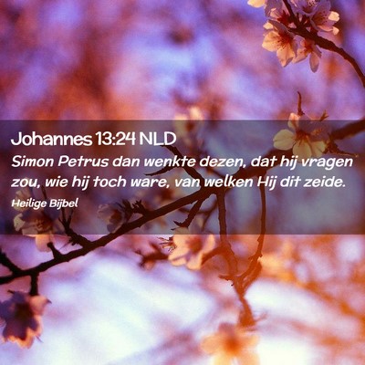 Picture 02 - Johannes 13:24 NLD - Simon Petrus dan wenkte dezen, dat hij vragen - Bible Verse Picture