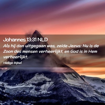 Picture 02 - Johannes 13:31 NLD - Als hij dan uitgegaan was, zeide Jezus: Nu is de - Bible Verse Picture