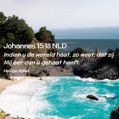 Picture 02 - Johannes 15:18 NLD - Indien u de wereld haat, zo weet, dat zij Mij eer - Bible Verse Picture