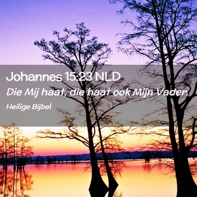 Picture 02 - Johannes 15:23 NLD - Die Mij haat, die haat ook Mijn - Bible Verse Picture
