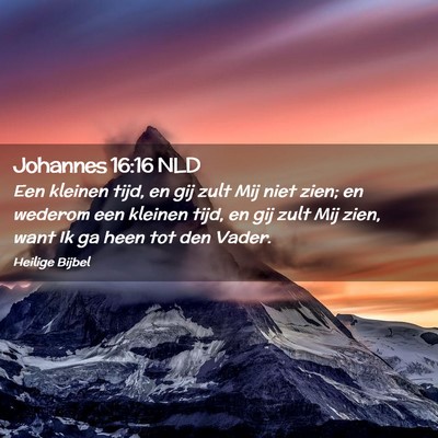 Picture 02 - Johannes 16:16 NLD - Een kleinen tijd, en gij zult Mij niet zien; en - Bible Verse Picture