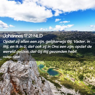 Picture 02 - Johannes 17:21 NLD - Opdat zij allen een zijn, gelijkerwijs Gij, - Bible Verse Picture