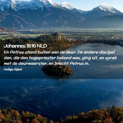 Picture 02 - Johannes 18:16 NLD - En Petrus stond buiten aan de deur. De andere - Bible Verse Picture