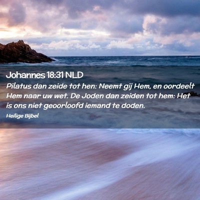 Picture 02 - Johannes 18:31 NLD - Pilatus dan zeide tot hen: Neemt gij Hem, en - Bible Verse Picture