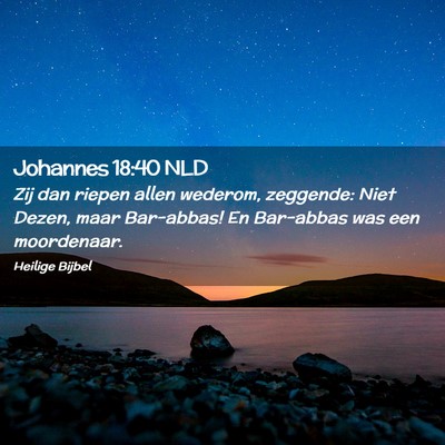 Picture 02 - Johannes 18:40 NLD - Zij dan riepen allen wederom, zeggende: Niet - Bible Verse Picture