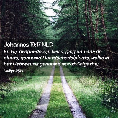 Picture 02 - Johannes 19:17 NLD - En Hij, dragende Zijn kruis, ging uit naar de - Bible Verse Picture