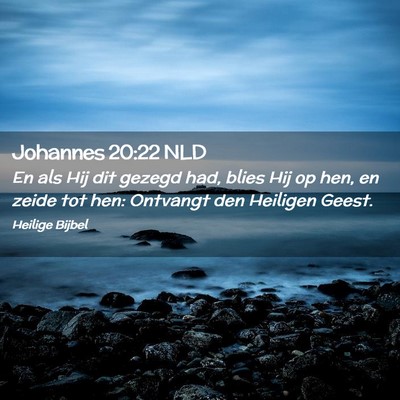 Picture 02 - Johannes 20:22 NLD - En als Hij dit gezegd had, blies Hij op hen, en - Bible Verse Picture