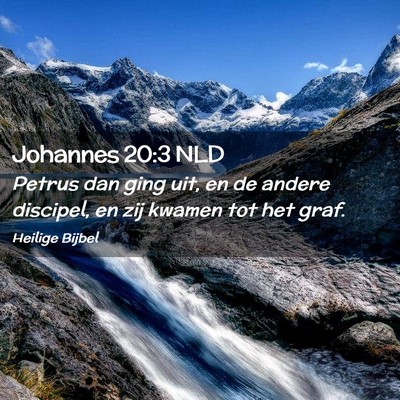 Picture 02 - Johannes 20:3 NLD - Petrus dan ging uit, en de andere discipel, en - Bible Verse Picture
