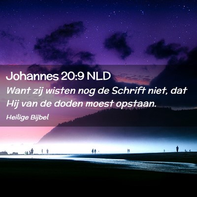 Picture 02 - Johannes 20:9 NLD - Want zij wisten nog de Schrift niet, dat Hij van - Bible Verse Picture