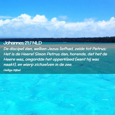 Picture 02 - Johannes 21:7 NLD - De discipel dan, welken Jezus liefhad, zeide tot - Bible Verse Picture